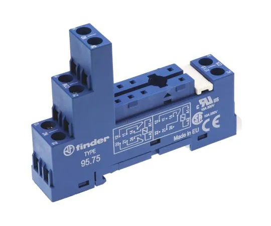63-7461-25 Finder Relay Socket, 250V ac for *** with 40.52, 40.61, 44.52, 44.62, 40.51 Series Relay 95.75SMA