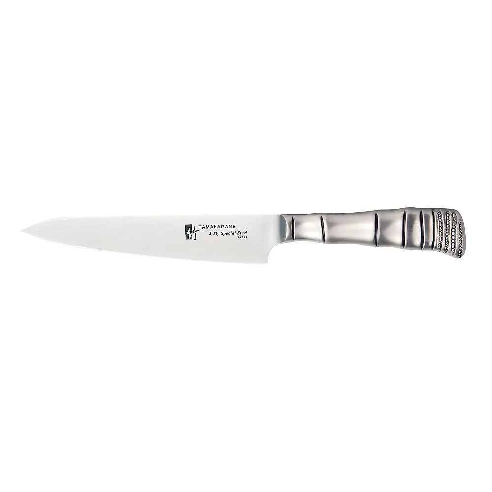 62-6415-10 Tamahagane Bamboo Petty Knife (Double Flute) 15 cm TK-1107
