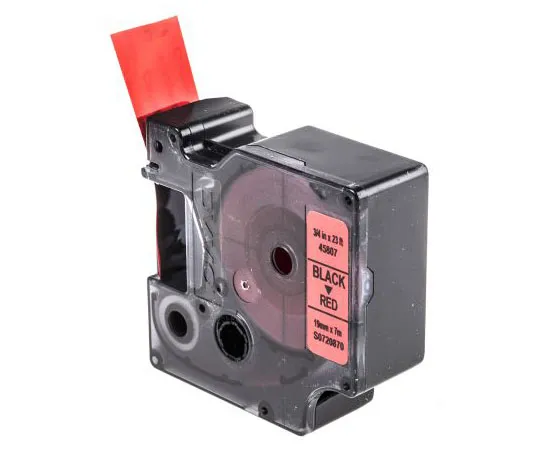 63-7432-20 Dymo Black on Red Label Printer Tape, 19 mm Width, 7 m Length S0720870