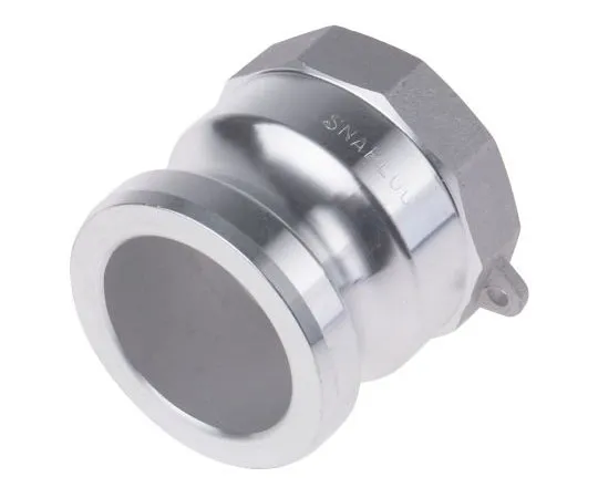 63-7506-68 Straight Male Hose Coupling 2in Part A Cam & Groove Adapter, 2 in BSP, Aluminium 362-6661