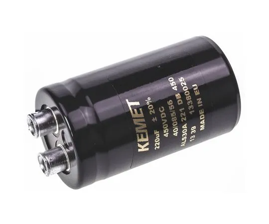 63-7516-81 KEMET 220μF 450V dc Aluminium Electrolytic Capacitor, Chassis Mount 36 x 62mm +85°C 36mm 62mm ALS30A221DB450