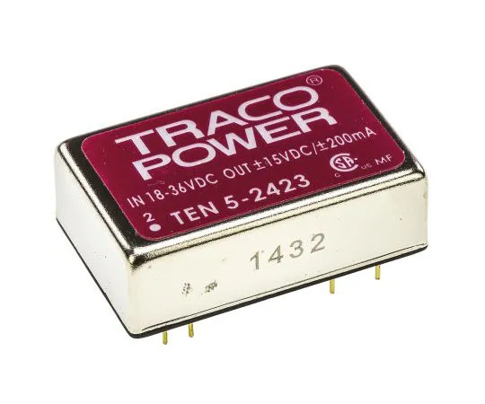 63-7472-60 TRACOPOWER TEN 5 6W Isolated DC-DC Converter Through Hole, Voltage in 18 → 36 V dc, Voltage out ±15V dc TEN 5-2423