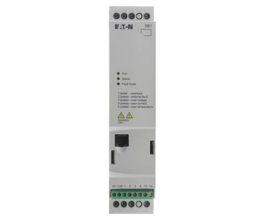 63-7388-83 Eaton Variable Speed Starter, 3-Phase In, 60Hz Out 0.37 kW, 480 V ac, 1.3 A DE11, IP20 180670 & DE11-341D3NN-N20N