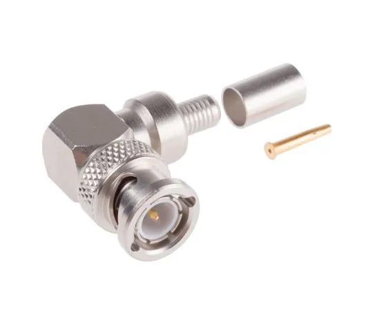 63-7475-21 Radiall Right Angle 75Ω Cable Mount BNC Connector, Plug, Nickel, Crimp Termination, RG59 R142184000W