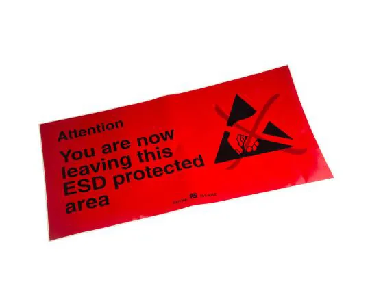 63-7449-19 RS PRO Black/Red Vinyl ESD Poster, Attention You Are Now Leaving This Esd Protected Area-Text 300 mm x 600mm 251-4012
