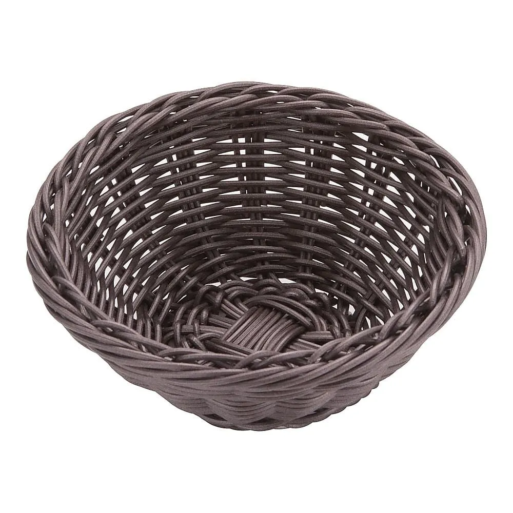 62-6582-20 Resin basket round type dark brown 91-078C