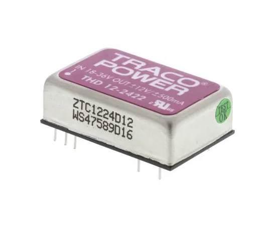 63-7357-82 TRACOPOWER THD 12 12W Isolated DC-DC Converter Through Hole, Voltage in 18 → 36 V dc, Voltage out ±12V dc THD 12-2422