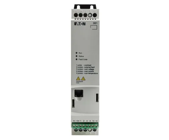 63-7388-85 Eaton Variable Speed Starter, 3-Phase In, 60Hz Out 1.5 kW, 480 V ac, 3.6 A DE11, IP20 180672 & DE11-343D6NN-N20N