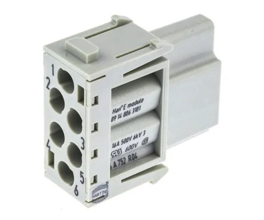 63-7431-23 Han-Modular Series Female Module, 6 Way, Han E 9140063101