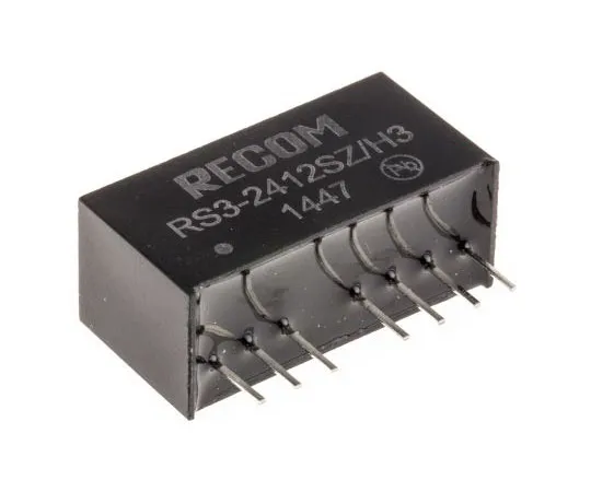 63-7356-72 Recom RS3 3W Isolated DC-DC Converter Through Hole, Voltage in 9 → 27 V dc, Voltage out 12V dc RS3-2412SZ/H3
