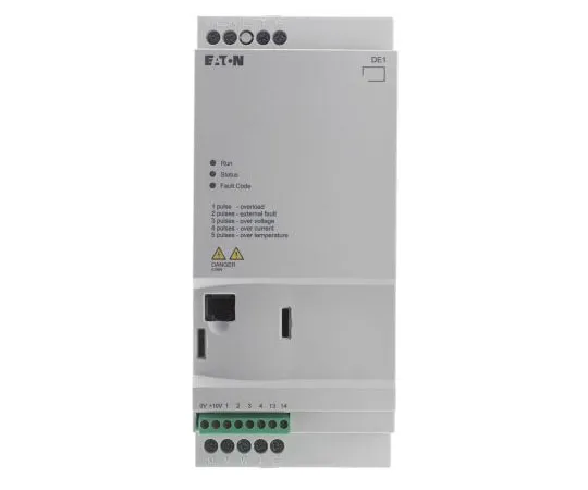 63-7388-68 Eaton Variable Speed Starter, 1-Phase In, 60Hz Out 2.2 kW, 230 V ac with EMC Filter, 9.6 A DE11, IP20 180655 & DE11-129D6FN-N20N