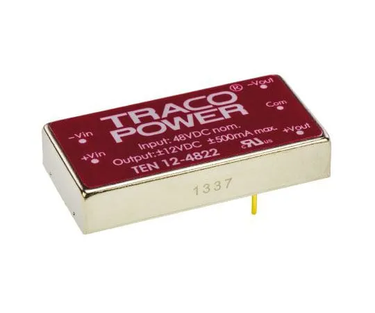 63-7524-84 TRACOPOWER TEN 12 12W Isolated DC-DC Converter Through Hole, Voltage in 18 → 75 V dc, Voltage out ±12V dc TEN 12-4822