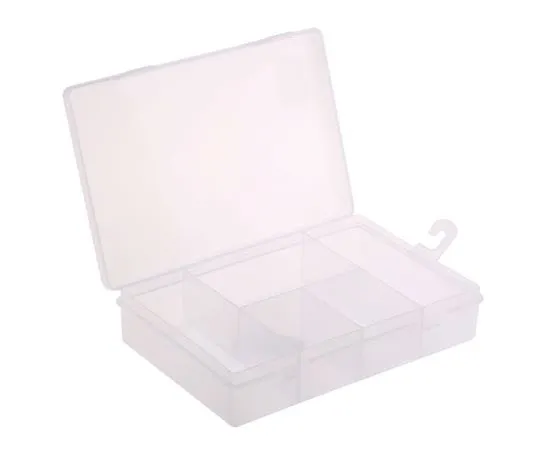 63-7541-90 RS PRO 5 Cell Transparent PP Compartment Box, 40mm x 181mm x 125mm TE16