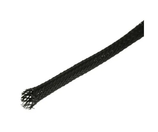 63-7543-51 SES Expandable Braided PET Black Cable Sleeve, 4mm Diameter, 100m Length 6240003010