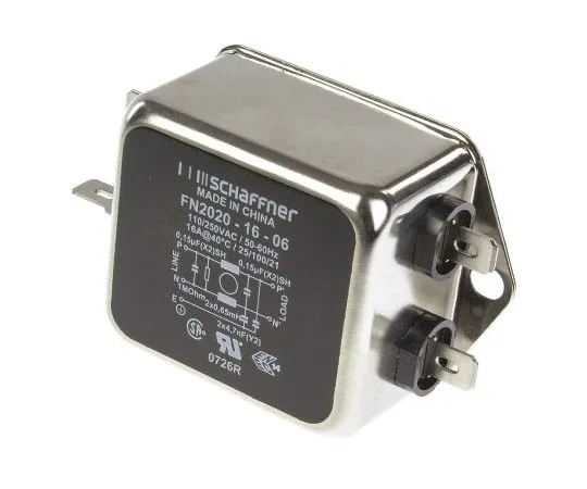 63-7429-99 Schaffner FN2020 Series 16A 250 V ac 400Hz Chassis Mount RFI Filter, with Tab Terminals FN2020-16-06