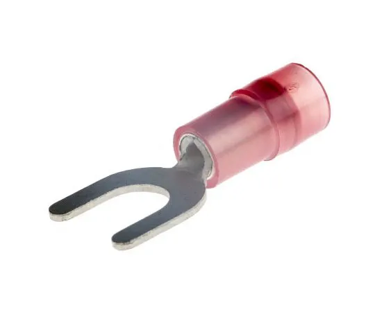 63-7459-80 RS PRO Insulated Crimp Spade Connector, 0.5mm² to 1.5mm², 22AWG to 16AWG, M5 (#10) Stud Size Nylon, Red 267-3672