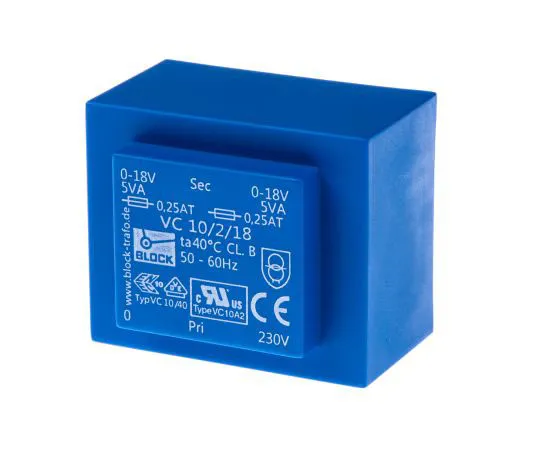 63-7500-55 18V ac 2 Output Through Hole PCB Transformer, 10VA VC 10/2/18