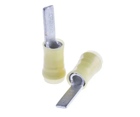 63-7383-82 TE Connectivity PIDG Series Insulated Crimp Blade Terminal 12.3mm Blade Length, 2.6mm² to 6.6mm², 12AWG to 10AWG, Yellow 131332