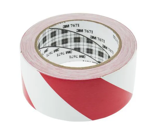 63-7527-23 3M 767 Red/White Vinyl Lane Marking Tape, 50mm x 33m 767