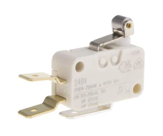 63-7381-77 SPDT-NO/NC Short Roller Lever Microswitch, 21 A @ 250 V ac D489-V3RA