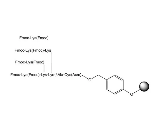 61-0405-22　［Discontinued］Fmoc8-Lys4-Lys2-Lys-Cys(Acm)-Βala-Wang Resin 856165 250mg　8561658250