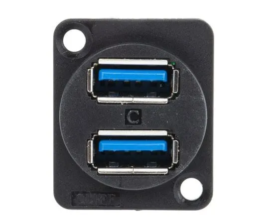 63-7371-66 RS Pro Dual Port Horizontal Panel Mount, Version 3.0 USB Connector, Receptacle 143-8926