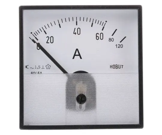 63-7468-32 HOBUT Analogue Panel Ammeter 0/60/120A For 60/5A CT AC, 72mm x 72mm Moving Iron PD72MIS5A2/2-001 0/60/120A