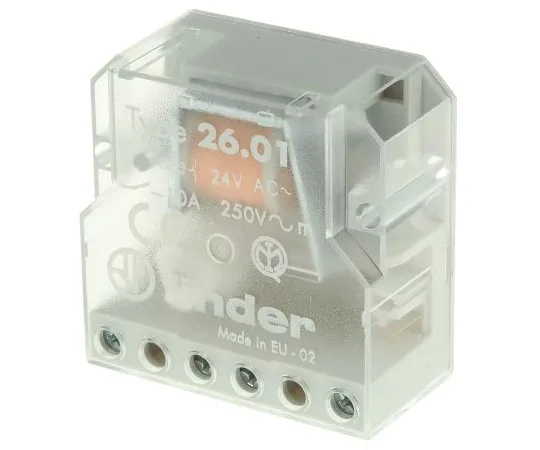 63-7450-20 Finder26 Series SPNO Non-Latching Relay Panel Mount, 24V ac Coil, 10A 26.01.8.024.0000