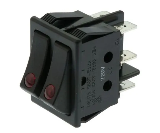 63-7544-11 ZF Double Pole Single Throw (DPST), Latching Rocker Switch Panel Mount WRG32F7BBBKN