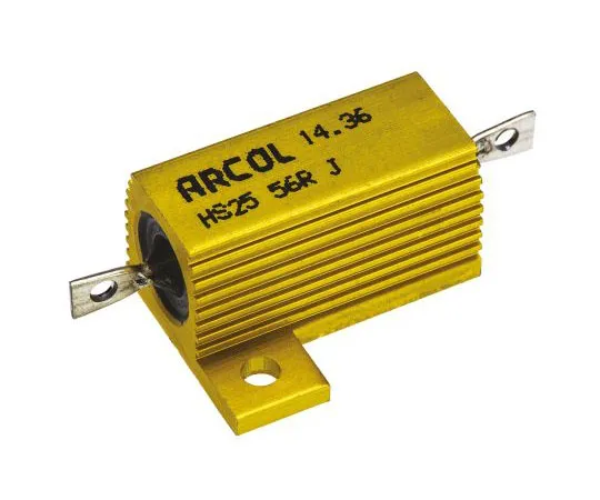 63-7449-67 Arcol HS25 Series Aluminium Ho***d Axial Wire Wound Panel Mount Resistor, 56Ω ±5% 25W HS25 56R J