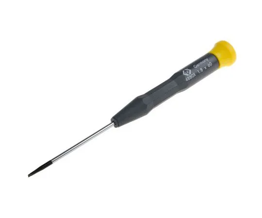 63-7499-60 CK Slotted Precision Screwdriver 1.8 mm Tip 60 mm Chrome Vanadium Molybdenum Steel T4880X 18