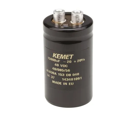 63-7516-54 KEMET 15000μF 40V dc Aluminium Electrolytic Capacitor, Chassis Mount 36 x 62mm +85°C 36mm 62mm ALS30A153DB040