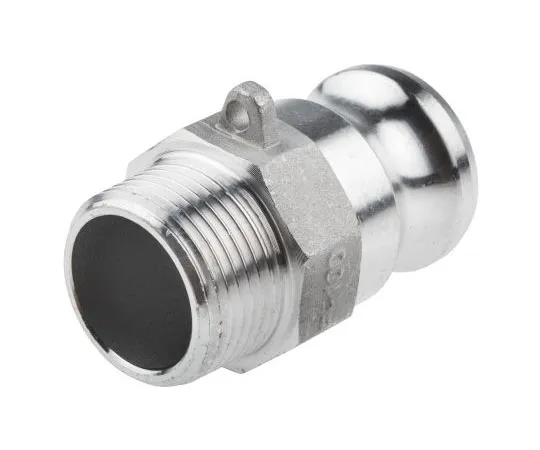 63-7506-80 Straight Male Hose Coupling 1in Part F Cam & Groove Adapter, 1 in BSP, Aluminium 362-6813