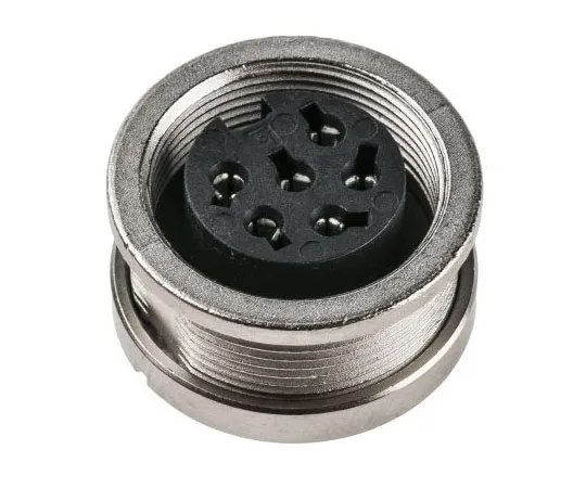 63-7455-84 Binder 723 Series Miniature Wall Mount Connector, 6 contacts Socket 09-0124-00-06