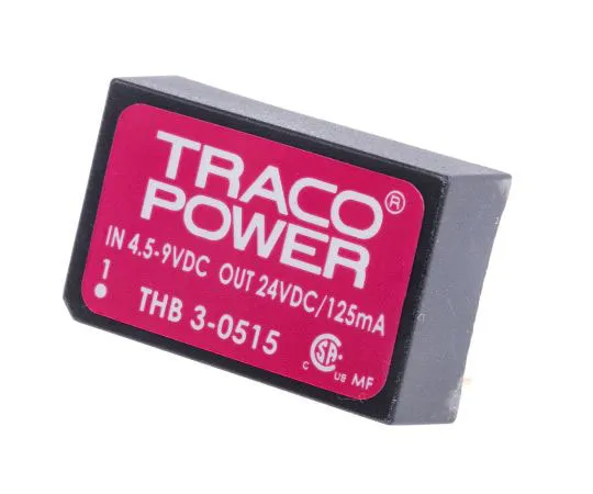 63-7357-75 TRACOPOWER THB 3 3W Isolated DC-DC Converter Through Hole, Voltage in 4.5 → 9 V dc, Voltage out 24V dc Medical THB 3-0515