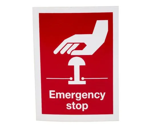 63-7541-28 RS PRO Vinyl Red Safe Conditions Label, Emergency Stop, English 434-2033