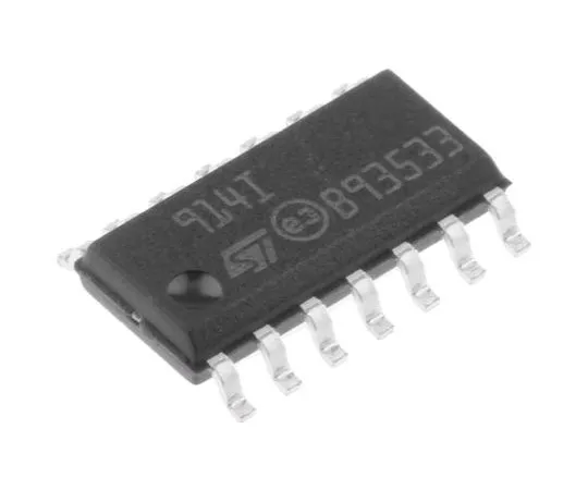 63-7478-13 TS914ID STMicroelectronics, Low Power, Op Amp, RRIO, 1MHz, 3 → 15 V, 14-Pin SOIC TS914ID