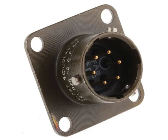 63-7417-17 Souriau 851 Series, 6 Way Panel Mount MIL Spec Circular Connector Receptacle, Pin Contacts,Shell Size 10, Bayonet 85102E106P50