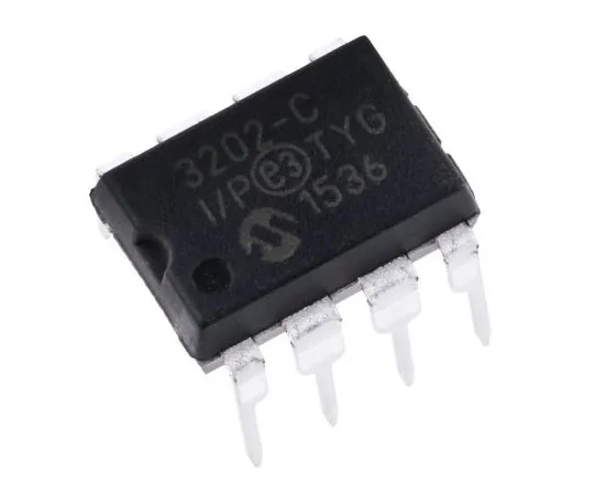 63-7355-55 Microchip MCP3202-CI/P, 12-bit Serial ADC Pseudo Differential, Single Ended Input, 8-Pin PDIP MCP3202-CI/P
