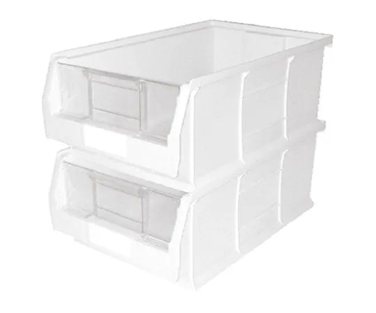 63-7488-50 RS White Plastic Stackable Storage Bin, 180mm x 419mm x 376mm 315-1189