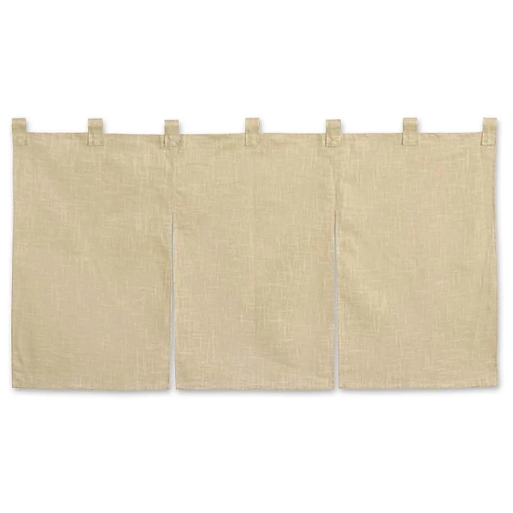 62-6318-76 Half Noren Cotton Linen Plain Beige 001-02