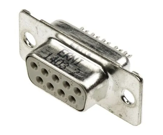 63-7454-79 ERNI TMC Series Panel Mount, 9 Pin D-sub Connector Socket, Shell Size E 4617