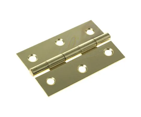 63-7542-74 RS Electro Brassed Steel Butt Hinge with a Fixed Pin Screw, 75mm x 49mm x 1.4mm 436-5092