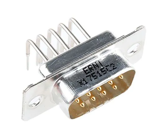 63-7454-89 ERNI TMC Series, 9 Way Right Angle Through Hole PCB D-sub Connector Plug, 2.54mm Pitch 23322