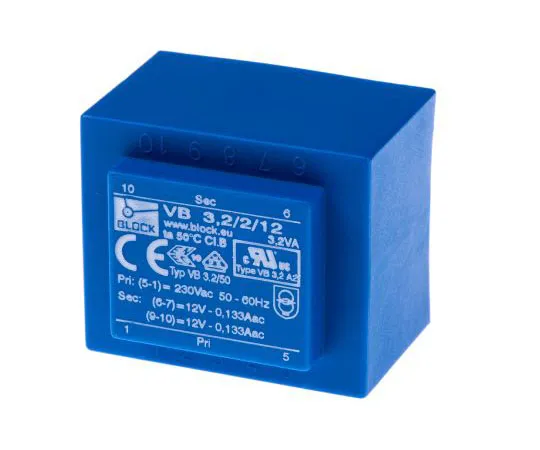 63-7500-83 12V ac 2 Output Through Hole PCB Transformer, 3.2VA VB 3.2/2/12
