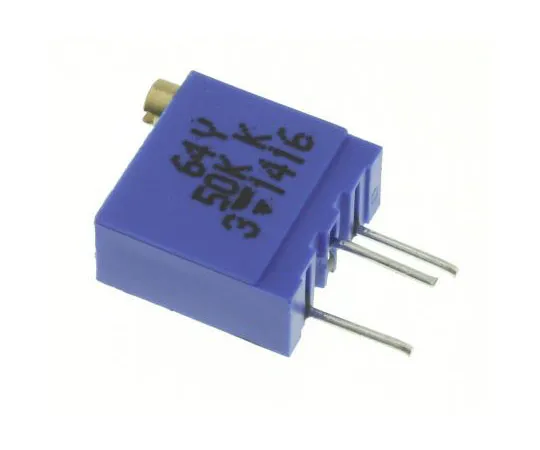 63-7410-38 50kΩ Through Hole Trimmer Potentiometer 0.5W Top Adjust Vishay 64Y Series M64Y503KB40