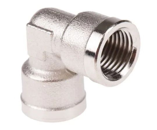 63-7510-82 Legris Brass Nickel Plated Hydraulic Elbow Threaded Adapter, 0912 00 13, G 1/4 Female G 1/4 Female 0912 00 13