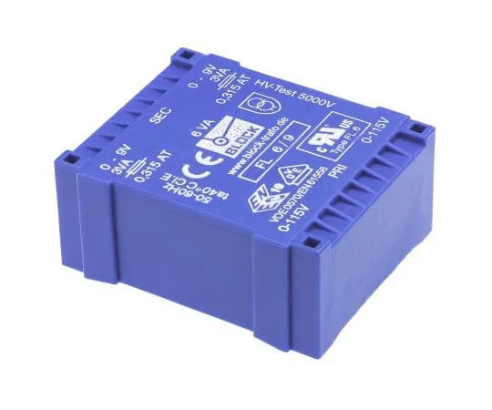 63-7420-10 9V ac 2 Output Through Hole PCB Transformer, 6VA FL 6/9