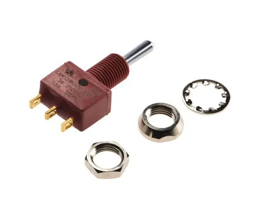63-7421-75 C & K Single Pole Double Throw (SPDT) Toggle Switch, (On)-Off-(On), Panel Mount E105SYZQE