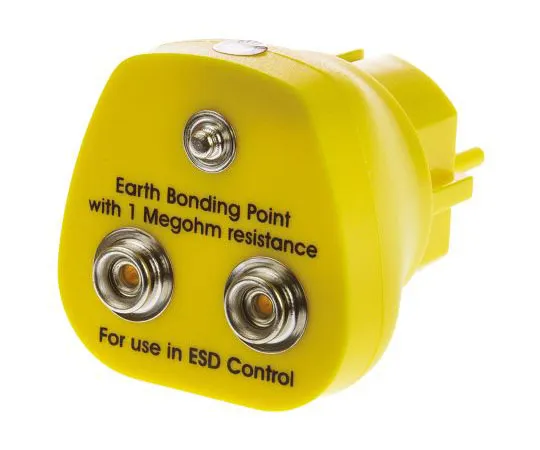 63-7468-62 RS PRO ESD Earth Bonding Plug With 10mm Stud x 2 4mm Socket 287-7543